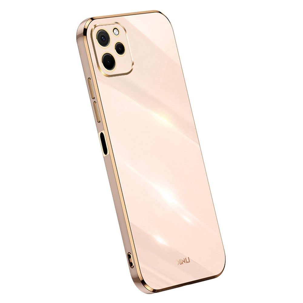 XINLI För Huawei Nova Y61 4G Galvaniserad Ram mobilskal TPU-skydd med Kameralinsskydd