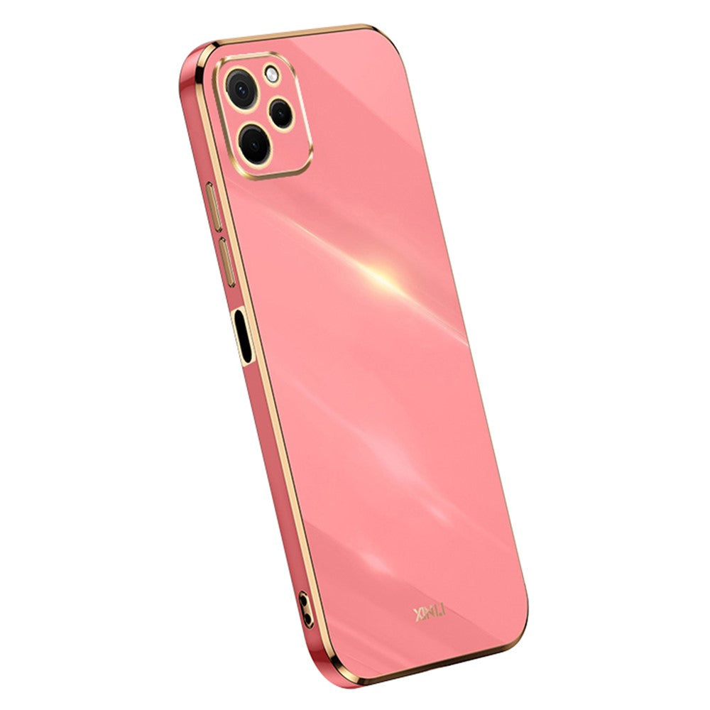 XINLI För Huawei Nova Y61 4G Galvaniserad Ram mobilskal TPU-skydd med Kameralinsskydd