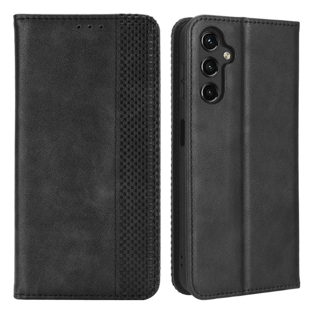 Samsung Galaxy A24 4G (162,1 x 77,6 x 8,3 mm) PU-läderfodral för smartphones Vintage stativplånbok fallskyddande mobilfodral