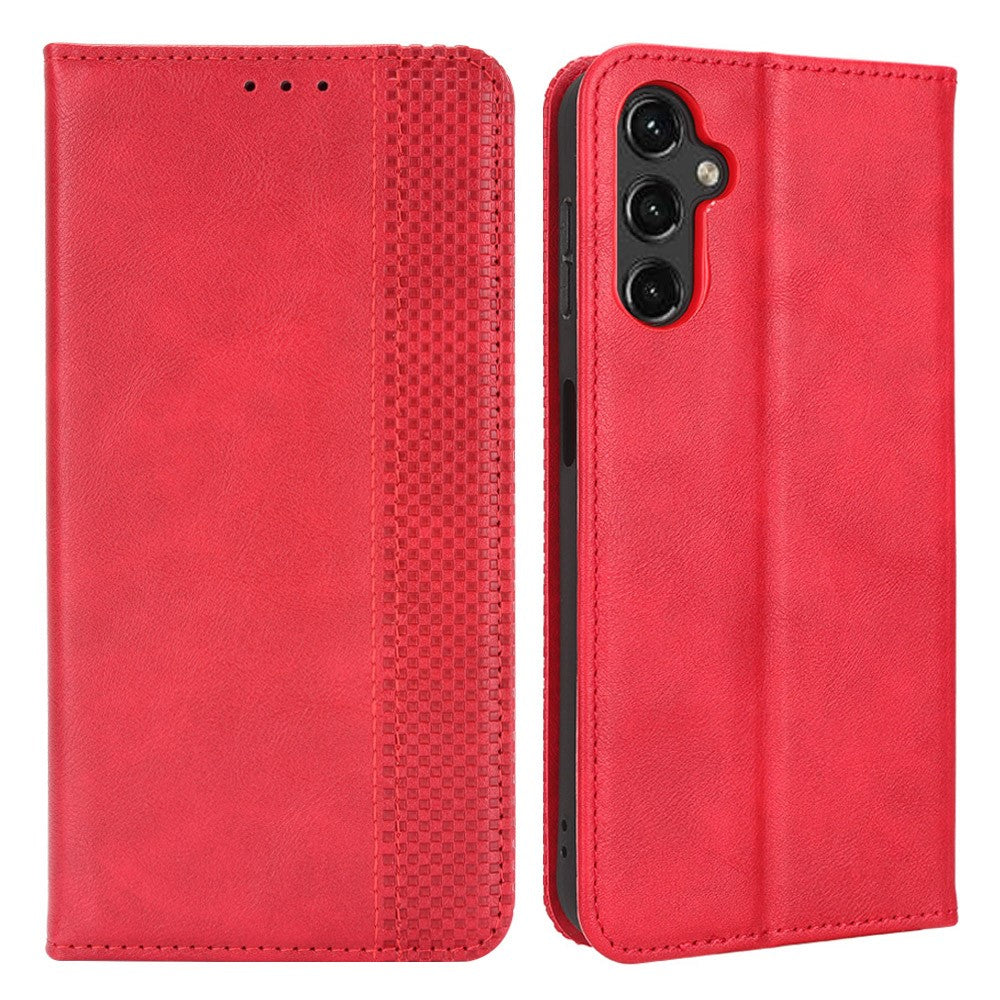 Samsung Galaxy A24 4G (162,1 x 77,6 x 8,3 mm) PU-läderfodral för smartphones Vintage stativplånbok fallskyddande mobilfodral