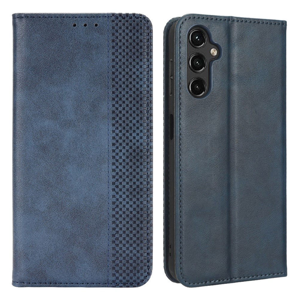 Samsung Galaxy A24 4G (162,1 x 77,6 x 8,3 mm) PU-läderfodral för smartphones Vintage stativplånbok fallskyddande mobilfodral