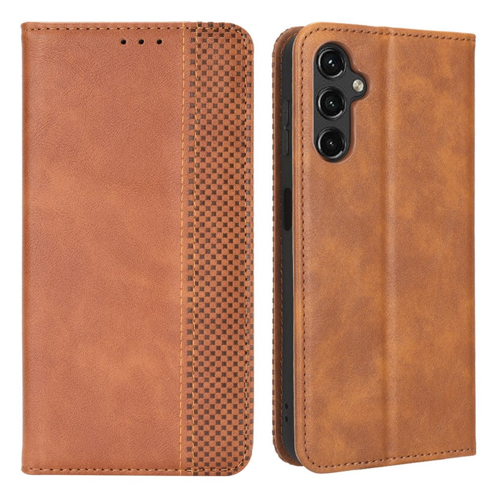 Samsung Galaxy A24 4G (162,1 x 77,6 x 8,3 mm) PU-läderfodral för smartphones Vintage stativplånbok fallskyddande mobilfodral