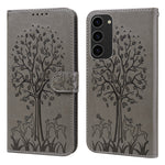 For Samsung Galaxy S23+ PU Leather Phone Case Deer Tree Pattern Wallet Stand Folio Cover