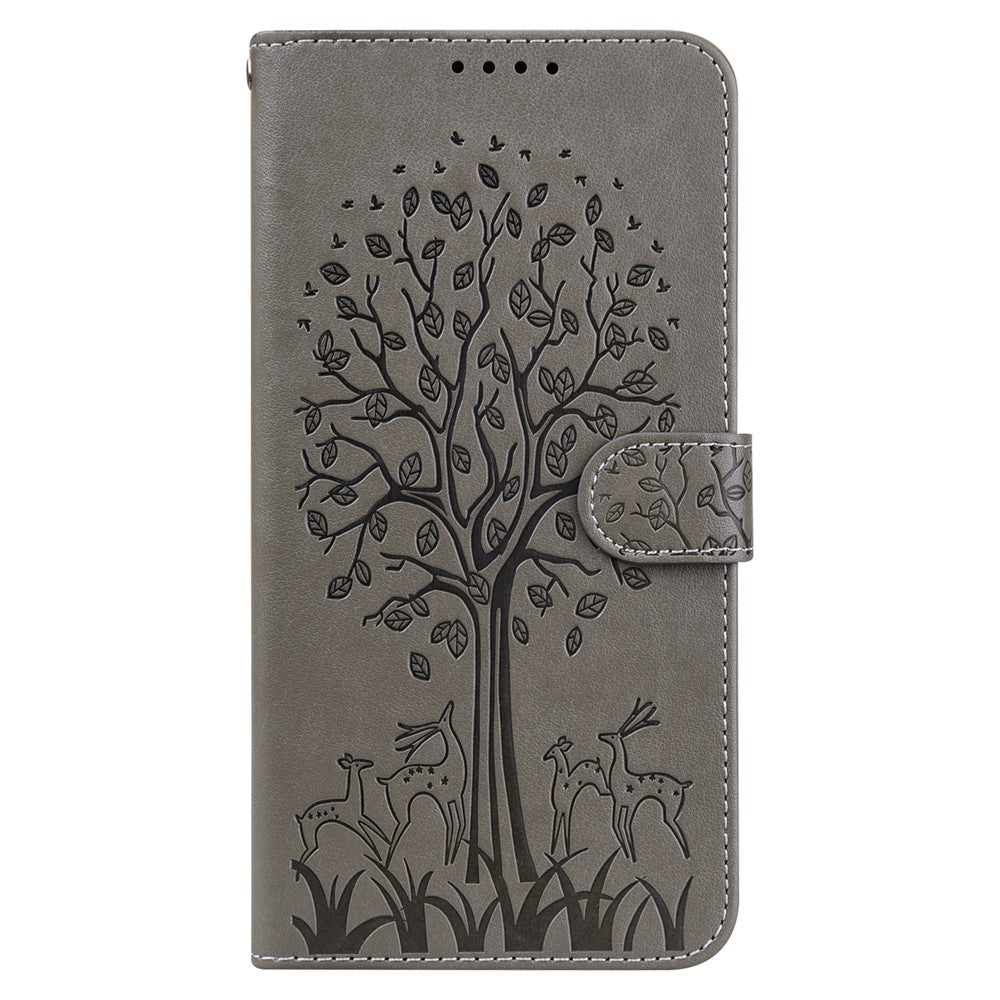 For Samsung Galaxy S23+ PU Leather Phone Case Deer Tree Pattern Wallet Stand Folio Cover