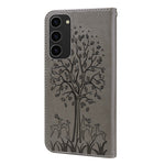 For Samsung Galaxy S23+ PU Leather Phone Case Deer Tree Pattern Wallet Stand Folio Cover