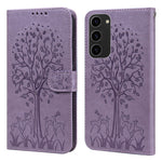 For Samsung Galaxy S23+ PU Leather Phone Case Deer Tree Pattern Wallet Stand Folio Cover