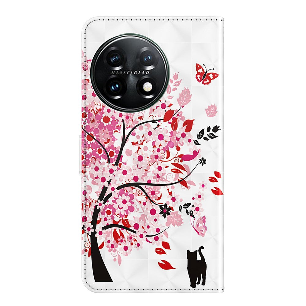 For OnePlus 11 5G PU Leather 3D Pattern Printing Phone Case Flip Wallet Stand Protective Cover