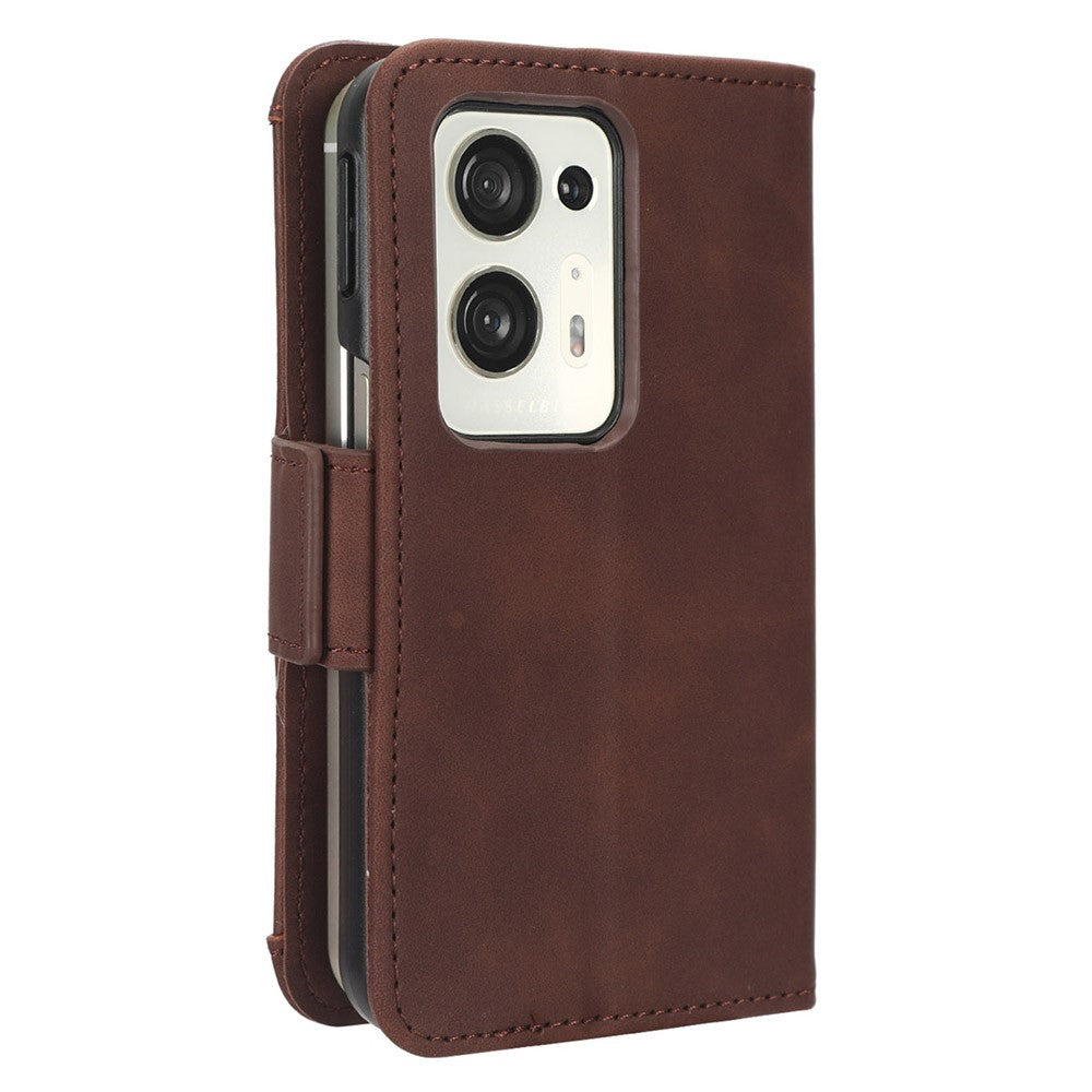 For Oppo Find N2 5G Multiple Card Slots Flip Stand Cover Shockproof PU Leather Wallet Phone Case