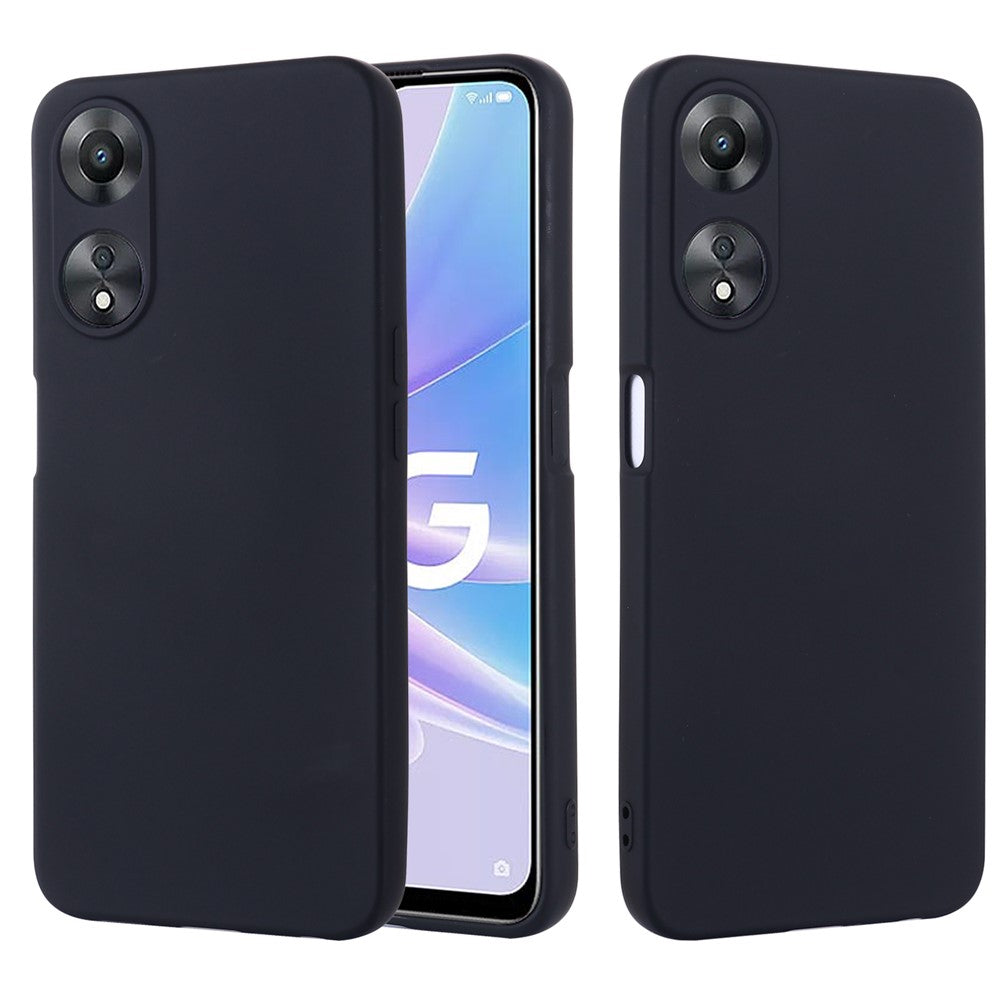Phone Cover for Oppo A58 5G / A58x 5G / A78 5G , Liquid Silicone Anti-Dust Soft Lining Protective Case with Strap