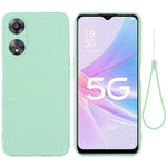 Phone Cover for Oppo A58 5G / A58x 5G / A78 5G , Liquid Silicone Anti-Dust Soft Lining Protective Case with Strap