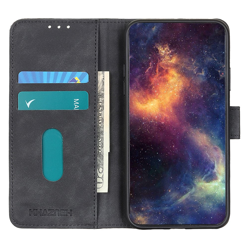 KHAZNEH For Xiaomi Redmi Note 12 4G Stand Phone Case Retro Texture Wallet  PU Leather Phone Cover