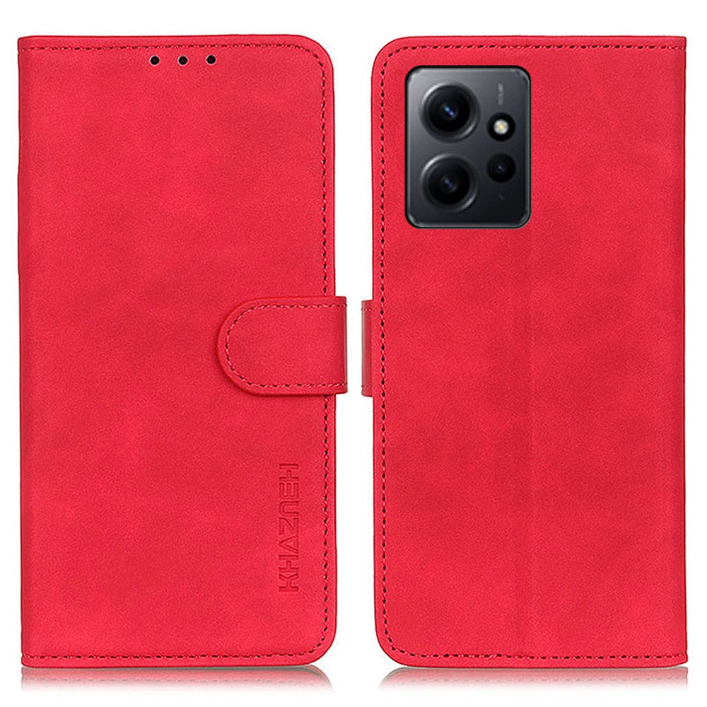 KHAZNEH For Xiaomi Redmi Note 12 4G Stand Phone Case Retro Texture Wallet  PU Leather Phone Cover