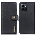 KHAZNEH For Xiaomi Redmi Note 12 4G PU Leather Phone Case Cowhide Texture Wallet Stand Protective Cover