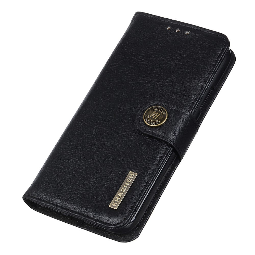 KHAZNEH För Xiaomi Redmi Note 12 4G PU-läderfodral med kohudstruktur, plånboksfodral, skyddande skal