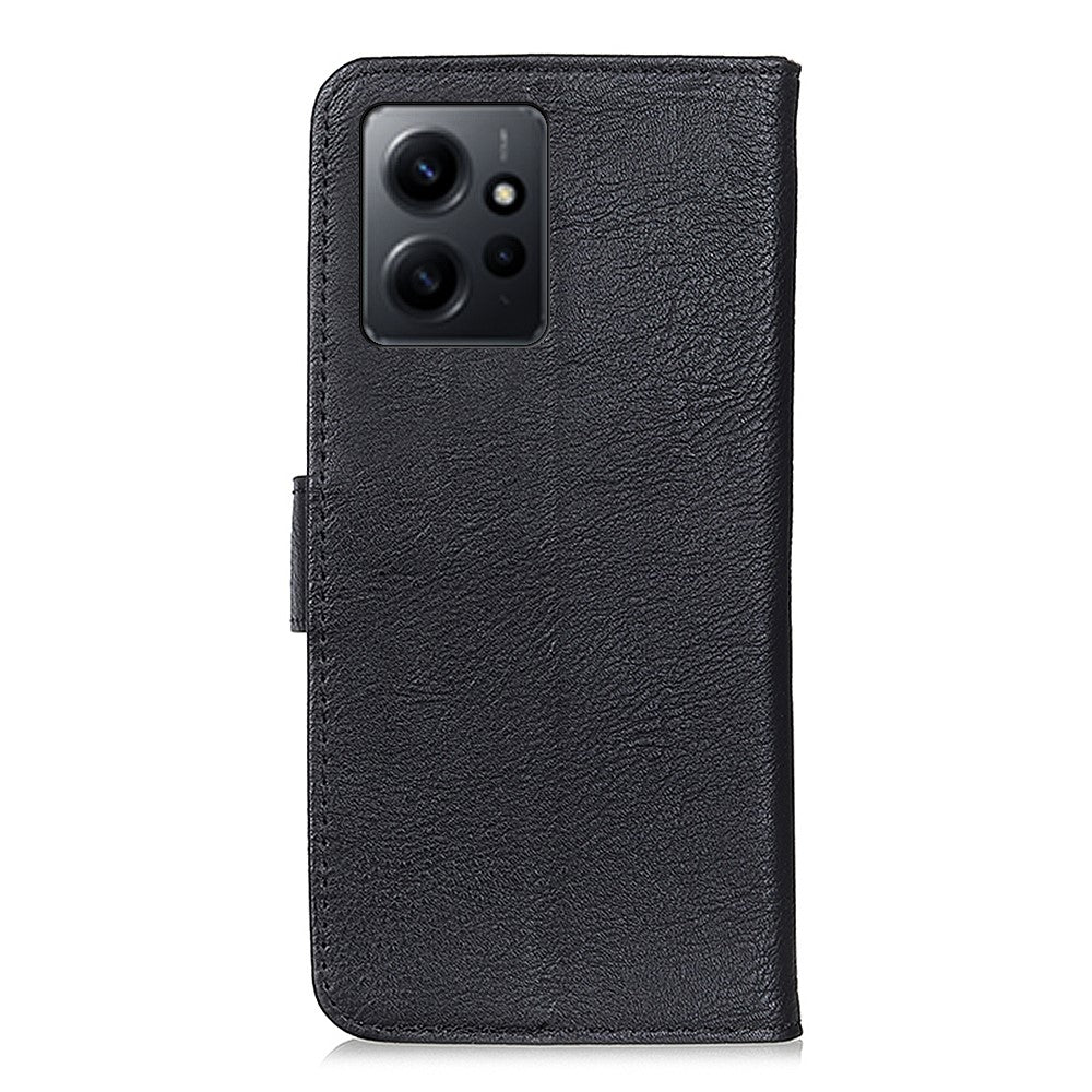 KHAZNEH For Xiaomi Redmi Note 12 4G PU Leather Phone Case Cowhide Texture Wallet Stand Protective Cover