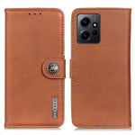 KHAZNEH För Xiaomi Redmi Note 12 4G PU-läderfodral med kohudstruktur, plånboksfodral, skyddande skal