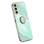 XINLI For Samsung Galaxy A24 4G (162.1 x 77.6 x 8.3mm) Electroplating Phone Case Ring Kickstand Cell Phone TPU Cover