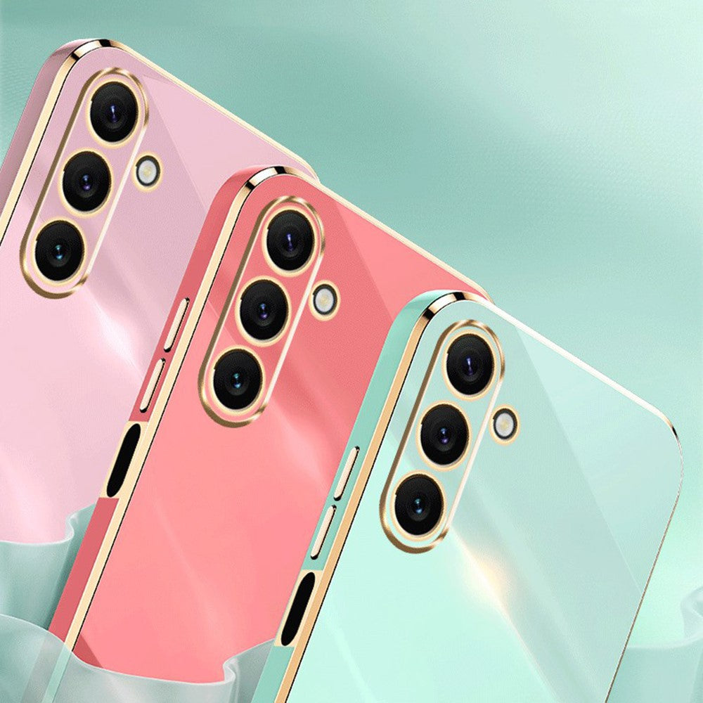 XINLI For Samsung Galaxy A24 4G (162.1 x 77.6 x 8.3mm) Electroplating Phone Case Ring Kickstand Cell Phone TPU Cover