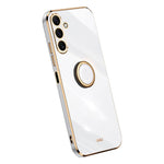 XINLI For Samsung Galaxy A24 4G (162.1 x 77.6 x 8.3mm) Electroplating Phone Case Ring Kickstand Cell Phone TPU Cover