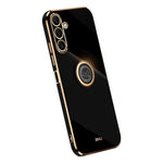 XINLI For Samsung Galaxy A24 4G (162.1 x 77.6 x 8.3mm) Electroplating Phone Case Ring Kickstand Cell Phone TPU Cover