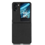 For Oppo Find N2 Flip 5G Litchi Texture PU Leather Coated PC Case Folding Phone Protective Cover