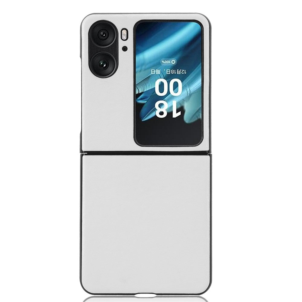For Oppo Find N2 Flip 5G Drop Resistant PU Leather Coated PC Phone Case Protective Shell