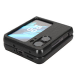 For Oppo Find N2 Flip 5G Back Case Textured PU Leather Coated PC Phone Protective Cover