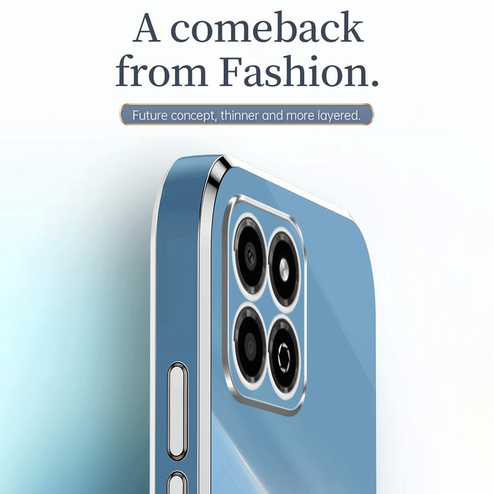 XINLI Electroplating Frame Phone Case for Honor X8a 4G, Anti-drop Soft TPU Phone Cover