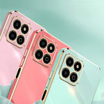 XINLI Electroplating Frame Phone Case for Honor X8a 4G, Anti-drop Soft TPU Phone Cover