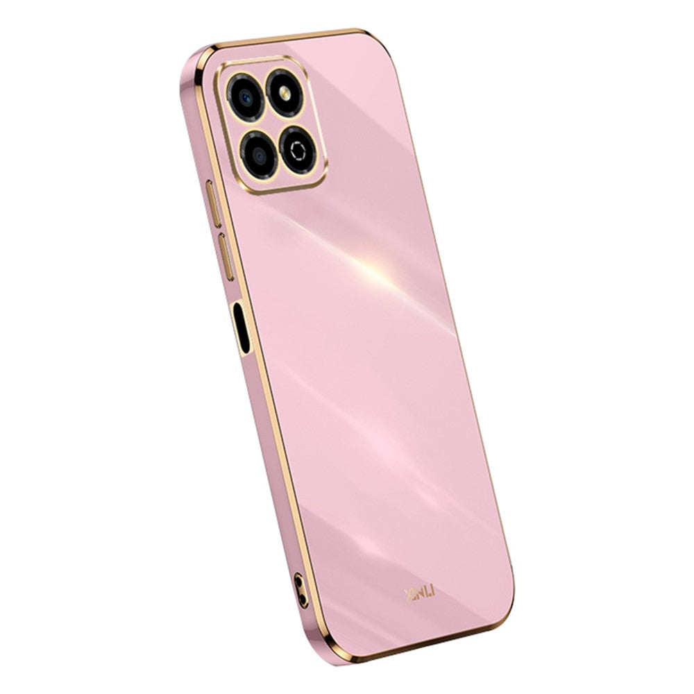 XINLI Electroplating Frame Phone Case for Honor X8a 4G, Anti-drop Soft TPU Phone Cover