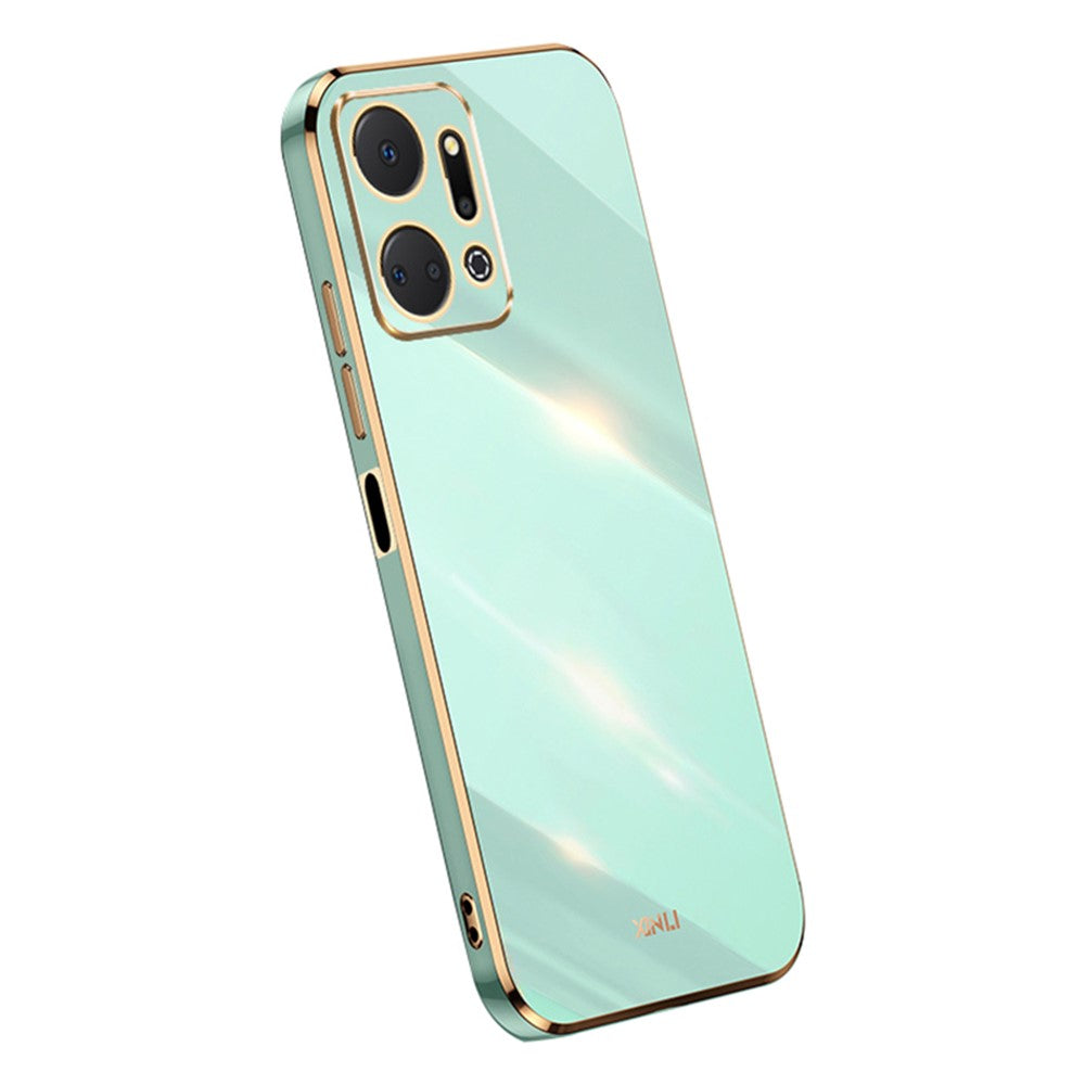 XINLI Phone TPU Case for Honor X7a 5G , Precise Cutout Lens Protection Electroplating Phone Cover