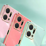 XINLI Phone TPU Case for Honor X7a 5G , Precise Cutout Lens Protection Electroplating Phone Cover