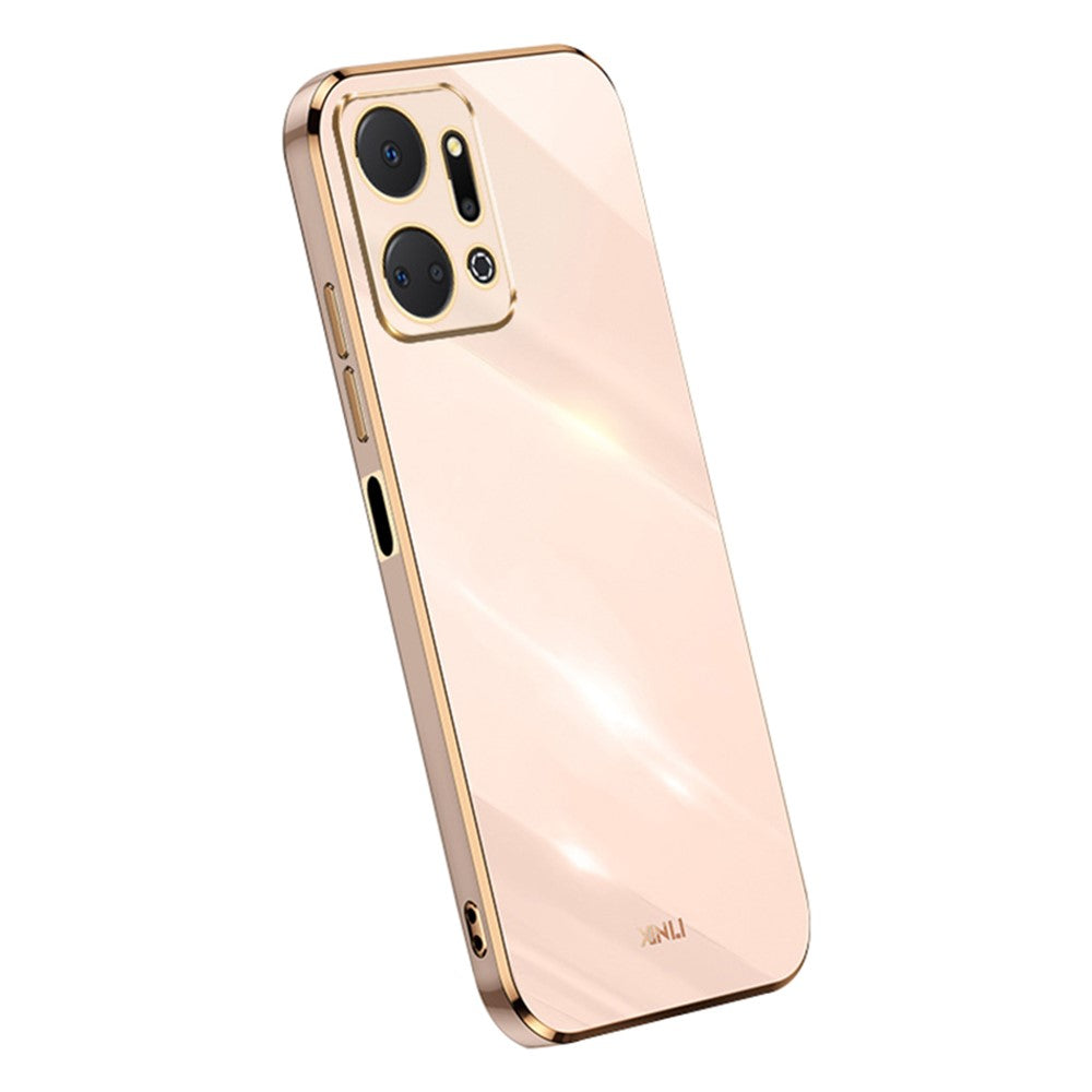 XINLI Phone TPU Case for Honor X7a 5G , Precise Cutout Lens Protection Electroplating Phone Cover