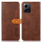 KHAZNEH For Xiaomi Redmi Note 12 4G PU Leather Cowhide Texture Phone Case Wallet Stand Phone Cover