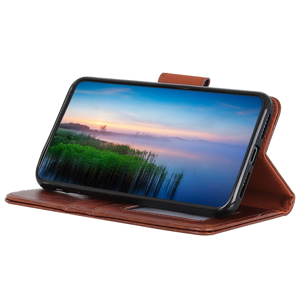For Xiaomi Redmi Note 12 4G Split Leather Nappa Texture Phone Case Stand Wallet Phone Cover