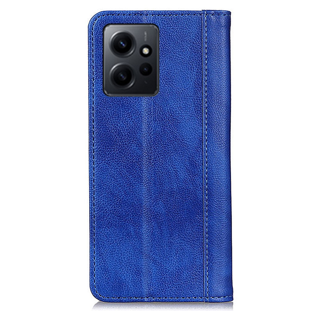 Xiaomi Redmi Note 12 4G Smartphone Stativfodral Litchi Textur mobilfodral Split Läder Plånbok