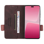 PU Leather Phone Case for Xiaomi 13 Lite / Civi 2 5G , Hardware Decor Dual Magnetic Clasp Wallet Stand Phone Cover