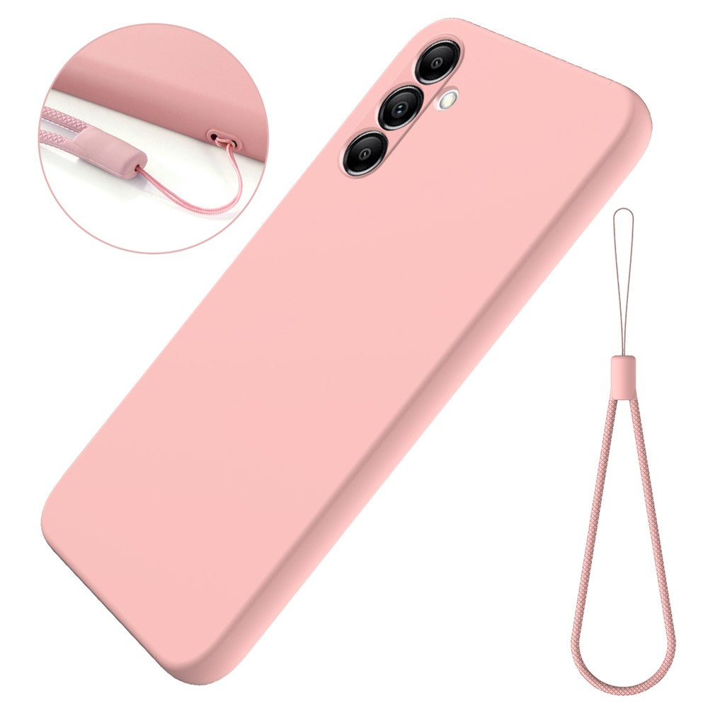 mobilskal till Samsung Galaxy A14 5G / A14 4G Mjukt foder Flytande silikonskydd med rem