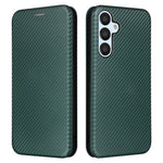 Samsung Galaxy A34 5G Kolfibertextur Läder Stativ mobilskal mobilskal med Kortplats