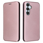 Samsung Galaxy A34 5G Kolfibertextur Läder Stativ mobilskal mobilskal med Kortplats