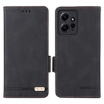 For Xiaomi Redmi Note 12 4G Hardware Decor Wallet Stand Cover Anti-scratch Magnetic PU Leather Anti-drop Case