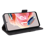For Xiaomi Redmi Note 12 4G Hardware Decor Wallet Stand Cover Anti-scratch Magnetic PU Leather Anti-drop Case