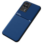 PU Leather TPU Case for Xiaomi Redmi K60E 5G Shockproof Case Lines Imprinted Anti-Drop Phone Cover