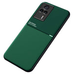 PU Leather TPU Case for Xiaomi Redmi K60E 5G Shockproof Case Lines Imprinted Anti-Drop Phone Cover