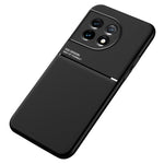 Slankt cover med præget linjemønster til OnePlus 11 5G, PU-læder og TPU, ridsefast mobilbeskyttelse