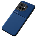 Slankt cover med præget linjemønster til OnePlus 11 5G, PU-læder og TPU, ridsefast mobilbeskyttelse