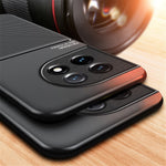Slankt cover med præget linjemønster til OnePlus 11 5G, PU-læder og TPU, ridsefast mobilbeskyttelse