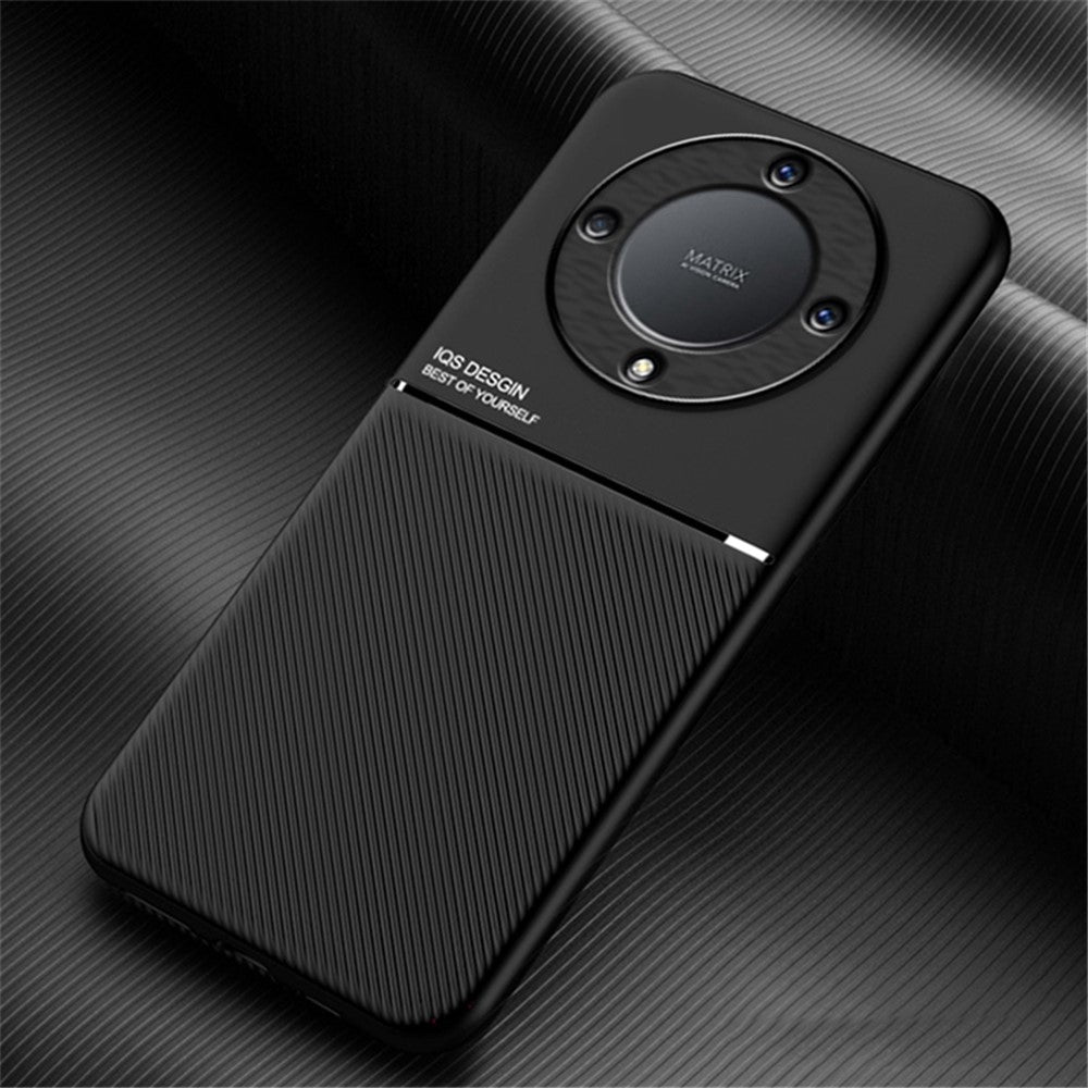 Lines Imprinted Slim Case for Honor X9a 5G Protective Phone Case PU Leather TPU Cover