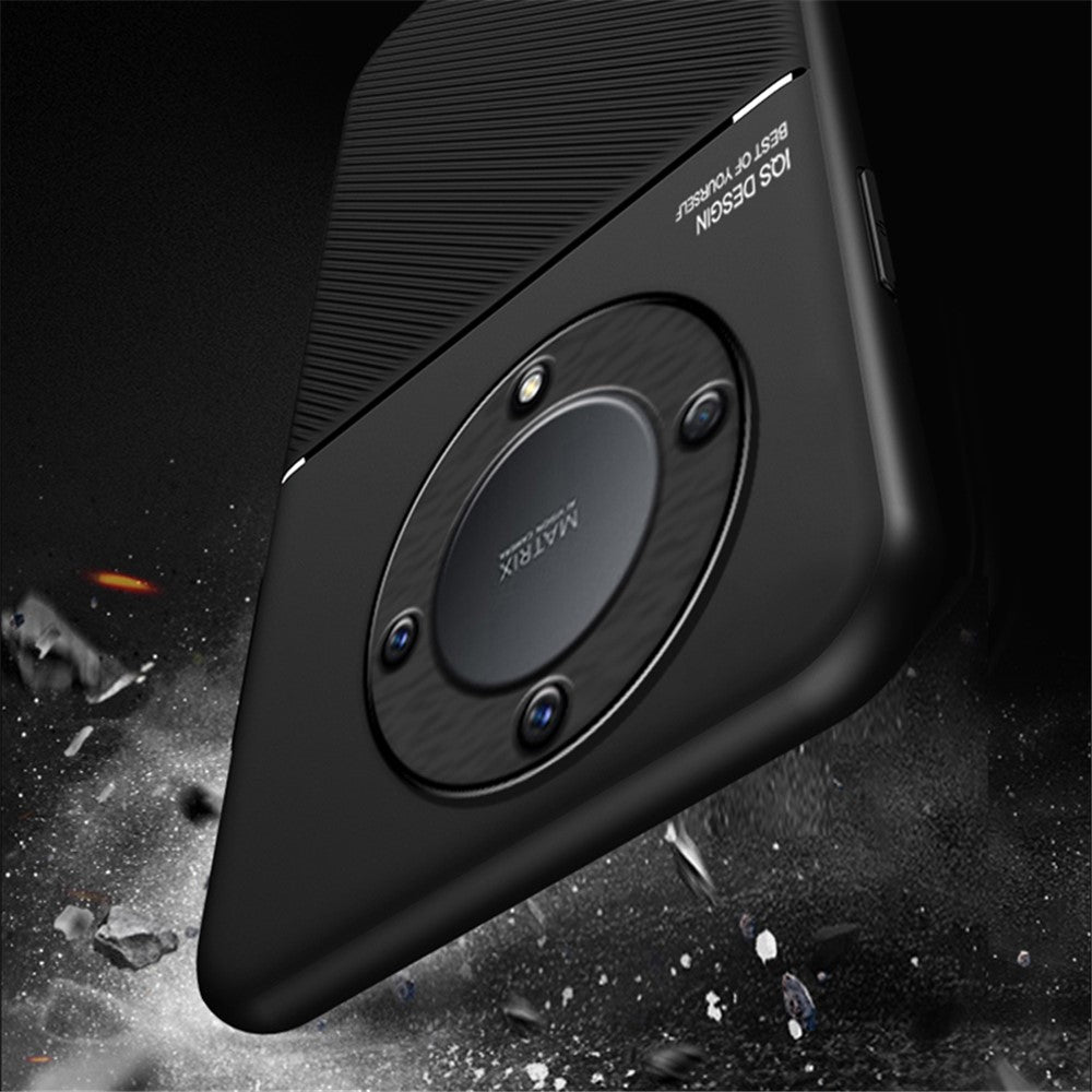 Lines Imprinted Slim Case for Honor X9a 5G Protective Phone Case PU Leather TPU Cover