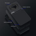 Lines Imprinted Slim Case for Honor X9a 5G Protective Phone Case PU Leather TPU Cover